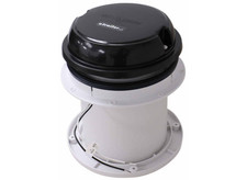 MaxxFan Dome Roof Vent w/ 12V Fan - 6" Diameter - Manual Lift - Black