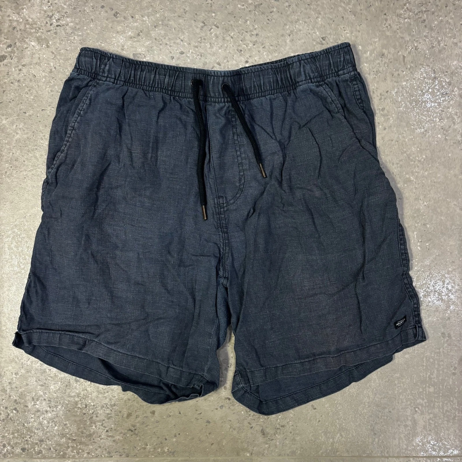 Industrie Linen Shorts Men's Large Black Elastic Waist Drawstring Pockets
Opens in a new window or t