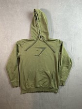 Gymshark Hoodie Mens Medium Green Sweatshirt Pullover Logo Training