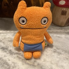 Hasbro Ugly Doll Orange Wage the Helper Blue Apron Plush Stuffed Toy 9" EUC