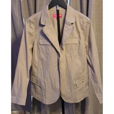 Liz Lange Maternity Button Front Blazer Women's Size Small Tan Button Pockets