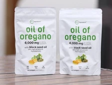 (2) Pack oil of Oregano with Black Seed Oil, 300 Softgels