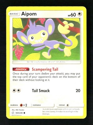 Aipom Common SM - Cosmic Eclipse 169/236 NM