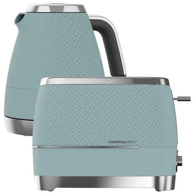 Beko Duck Egg Türkis & Chrom Cosmopolis Wasserkocher & 2 Scheiben Toaster Set Brandneu!!