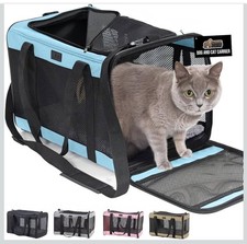 GORILLA GRIP Cat Carrier Travel Bag Up to 15 Lbs, Soft Collapsible Small Dog...