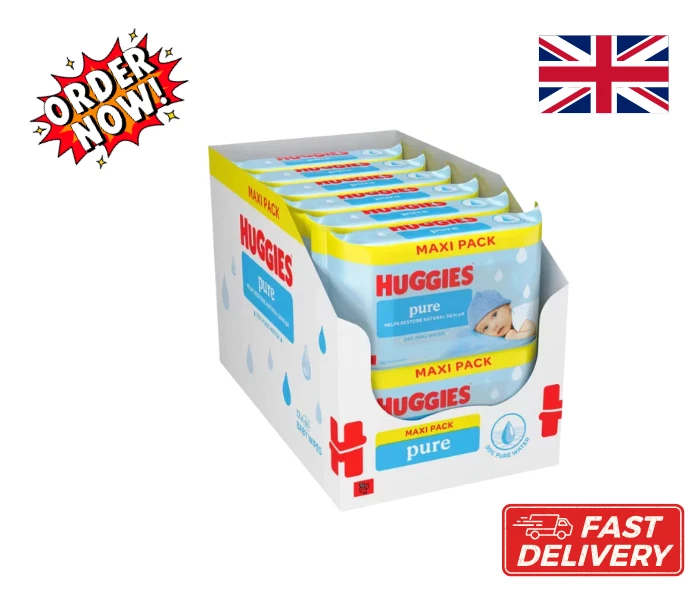 Huggies Plastic Free Baby Wipes, 12 x 60 Wipes Total 720 Wipes