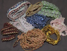 Vintage Lot Braided Metallic Sequin Sewing Trims Assorted Colors Styles