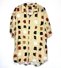 Vintage Jams World Hawaiian Shirt Abstract Geometric Block Men  s XL