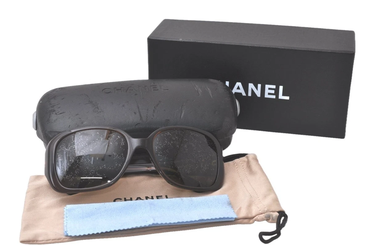 CHANEL Coco Ribbon Sunglasses plastic Black CC Auth BA10315 Chanel, Black coco cloud collection sunglasses ref.1004193  main image 3