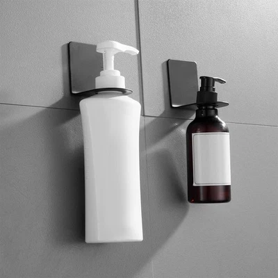 Pump Bottle Dispenser Holder Stand Stainless Steel Wall Mounted Hanger - Image 1 of 4