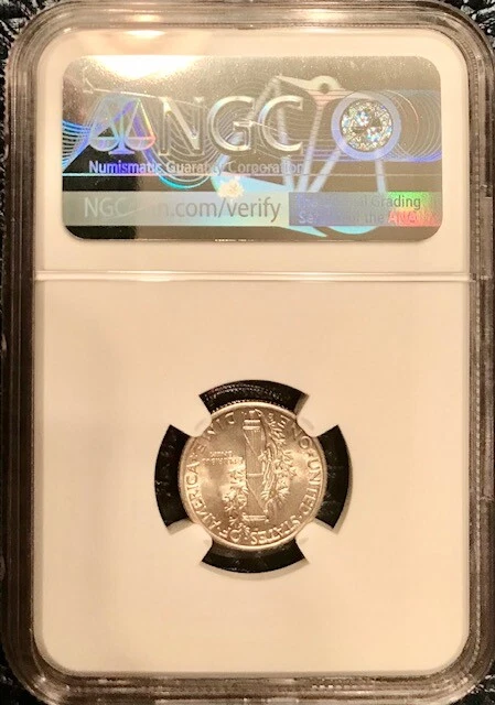 CHOICE 1941-D NGC MS UNDER-GRADED MERCURY DIME LITE TONING CLOSE TO FB GLORIOUS - Image 3 of 4