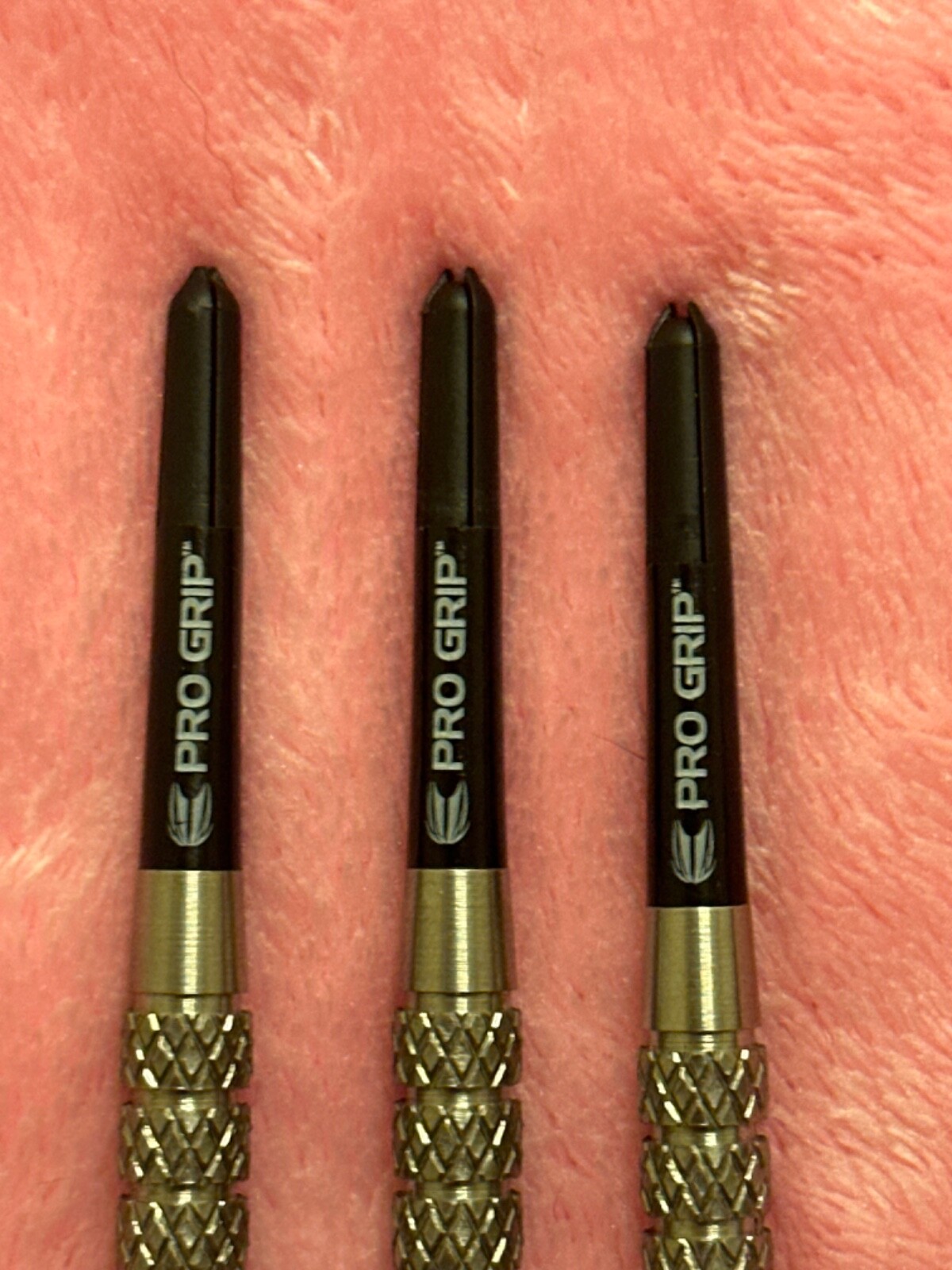 25 gram used tungsten darts. pro grip stems, target flights, wallet eBay