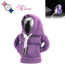 1PC Car Gear Shift Cover Mini Hoodie Car Gear Shift Knob Cover Shirt Purple
