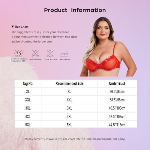 Damen Dessous 3/4 Cup Kostüm Übergröße Bügel Patchwork BH Dating Sexy - Bild 38 von 50