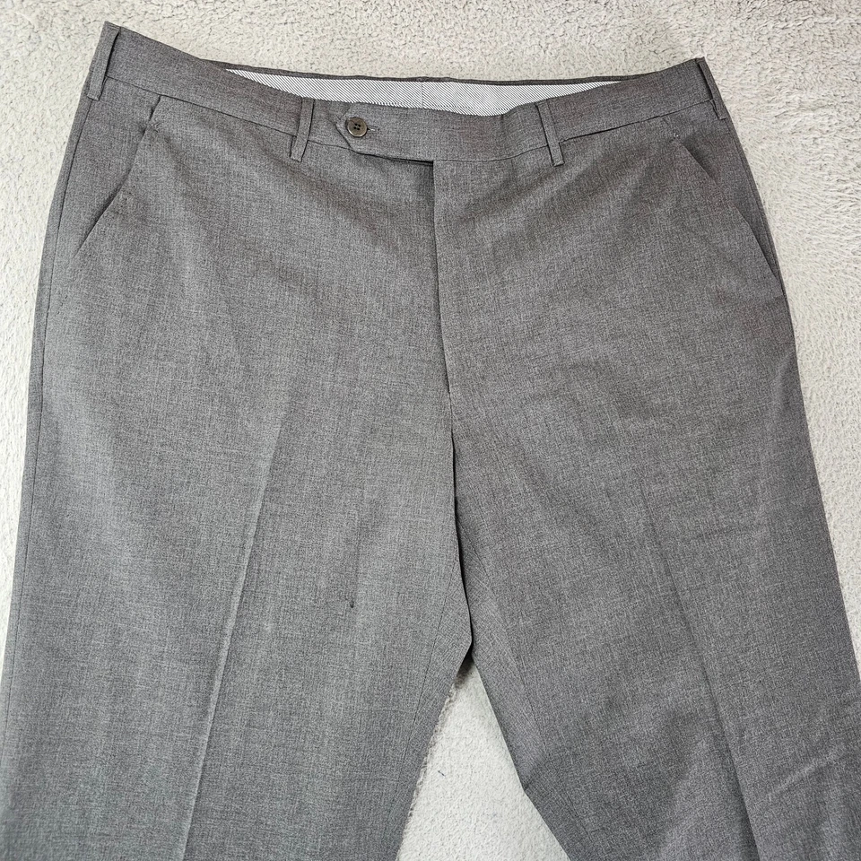 Pantalones de vestir Luigi Borrelli Napoli para hombre 38x28 gris lana frente plano pantalones pantalones Foto 2 de 4