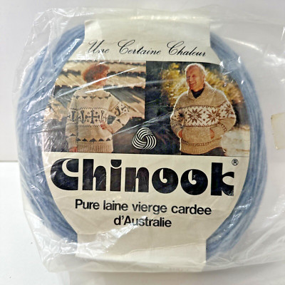 NOS Chinook Pure Virgin Australian Hand Knitting Wool #501 BLUE PALE 8oz