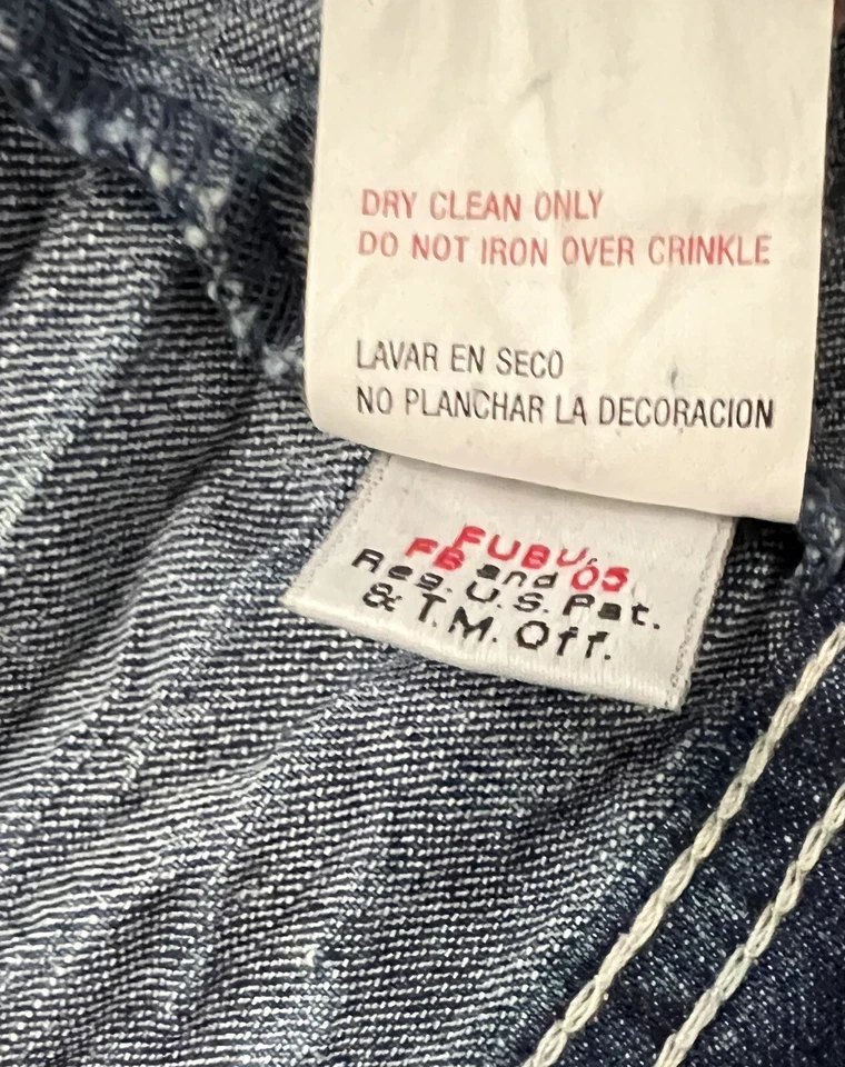 Chaqueta y pantalón vaquero con pedrería FUBU Y2K para mujer talla 11/12 grande Foto 4 de 4