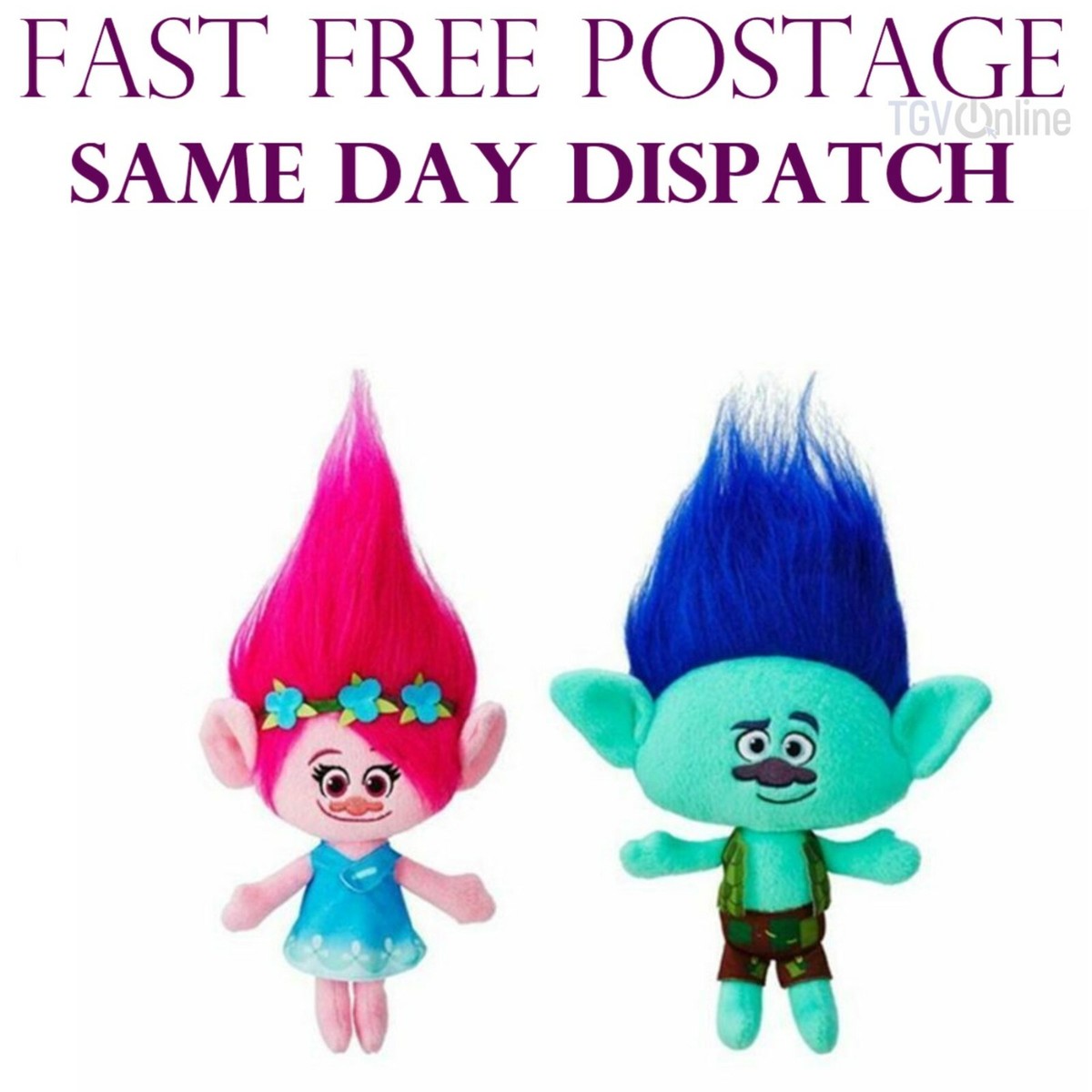 Trolls Movie Poppy Branch Harper Hug 'N Plush Doll Toys Kid Soft