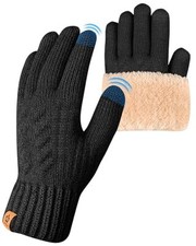 Thermal Winter Gloves-Fleece Lining Touch Screen Knit Stretchy Warm Gloves Top