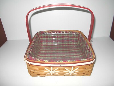 2009 Longaberger Cookie or Pie Basket / Liner / Protector & Hanging Ornament