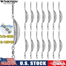 THKFISH Fishing Spin Sinker Crescent Sinker Drop Shot Weights Fishing Weights