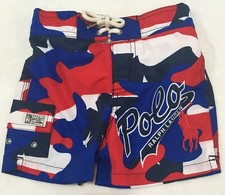 Polo Ralph Lauren Little Boys Kailua Printed Swim Trunks Americana Camo 2T NWT
