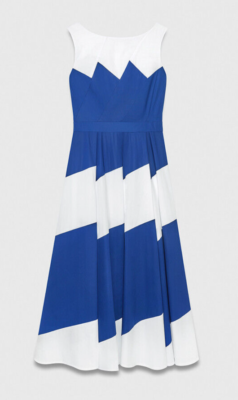 THE FOLD VERANIA COTTON MIDI DRESS IN WHITE / COBALT BLUE SIZE UK 10 *RRP  495 | eBay