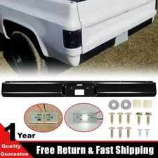 For 1973-87 Chevy K10 K20 K30 Fleetside Rear Steel Roll Pan License Plate Light