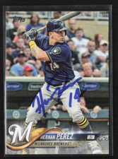Hernan Perez Signed 2018 Topps Series 2 Base #455  Milwaukee Brewers