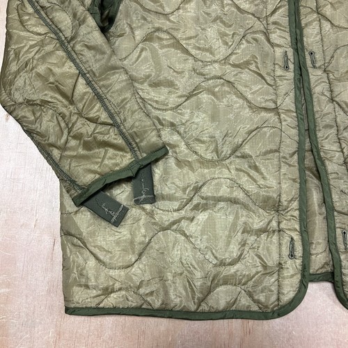 VTG 70s 80s US Military Cold Weather Liner Coat Mens Medium Green Quilted - Picture 4 of 12
