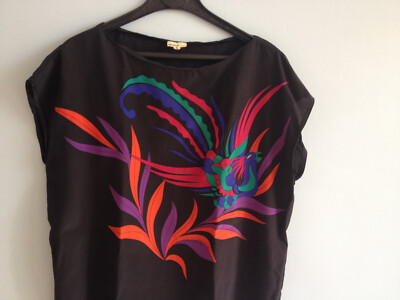 BLUSE MADAME STEINZEUG SEIDE VINTAGE 36 SELTEN