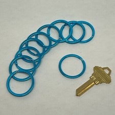 Light Blue Split Key Rings - Brand New Flat Wide Style Color keyrings