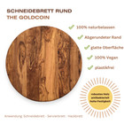 Schneidebrett rund "The Goldcoin" Ø 20/22/25/30/32/35/40 cm handgemat Olivenholz