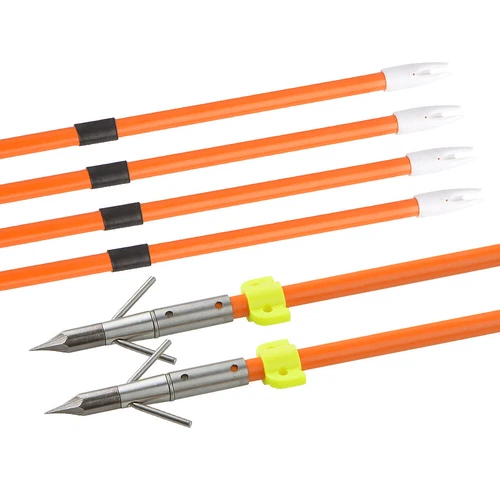 6/12pcs 30'' Bowfishing Solid Fishing Arrowheads Fiberglass Bow Archery Hunting - Picture 6 of 13