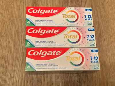 Set 3 x Colgate Total Kids 7-12 Jahre Mild Mint Zahnpasta 50ml