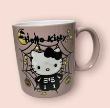 Sanrio Hello Kitty Skeleton Pink Spiderweb Halloween Mug Brand New