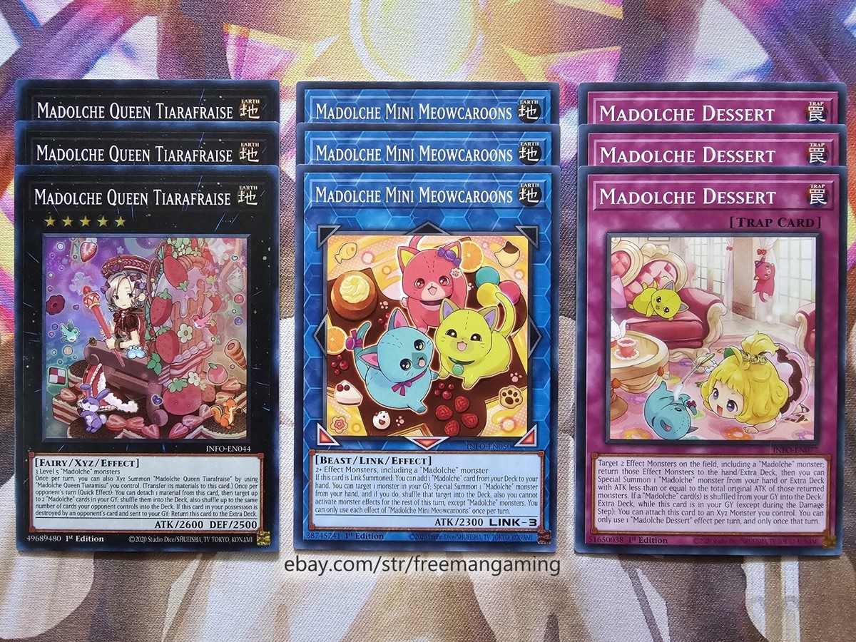 Yugioh Madolche Deck Core Set 9 card INFO Queen Tiarafraise Mini Meowcaroons