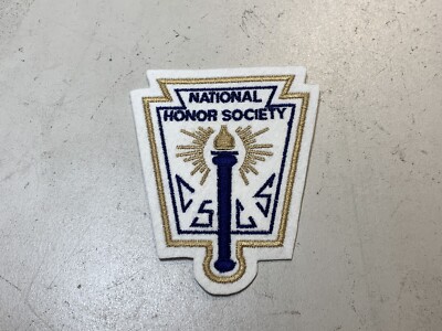 CUSTOM MADE Embroidered National Honor Society Patch Navy Tan