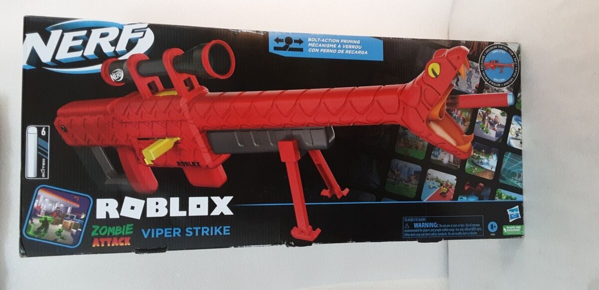 Nerf Roblox Zombie Attack Viper Strike Sniper Blaster with 6 Nerf Elite  Darts