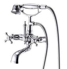 Brass Chrome Bathtub Mixer Faucet Taps Bath-Shower Diverter Wall Mounted