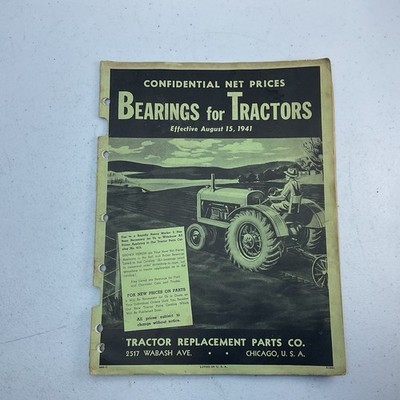 1941 Tractor Replacement Parts Co Bearings For Tractors Net Prices