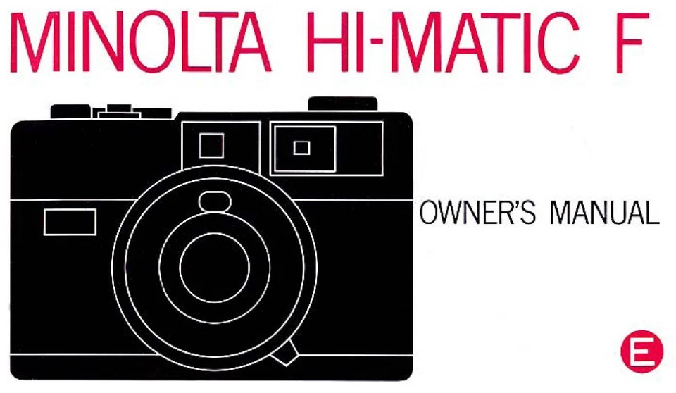 Gebrauchsanleitung MINOLTA HI-MATIC F Pdf-Datei auf CD englisch 25 Seiten - Bild 1 von 1