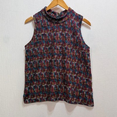 Akemi + Kin Anthropologie Sleeveless Mock Neck Top Size M Multicolor Knit Boho