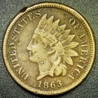 VF Det. 1863 1C Indian Head Cent
