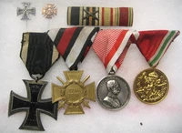 German Austrian Bulgaria Medal Group Iron Cross 1914,medal bar and 2 pins,ww1