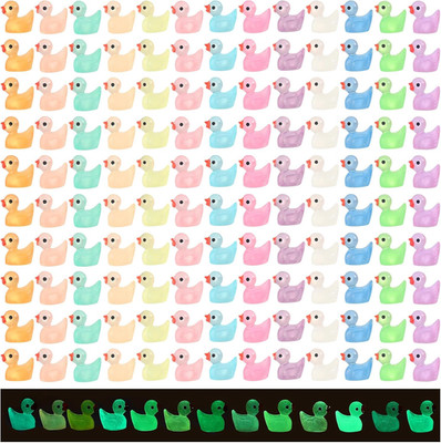 260Pcs Luminous Mini Resin Ducks,Glow in the Dark Tiny Duck for Home Hide Prank