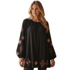 ASOS DESIGN Curve Mini Dress 12 Black Cross Stitch Hippie Boho Peasant Festival