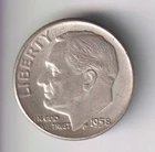 1958-D ROOSEVELT DIME 10¢ DENVER 90% SILVER COIN UNITED STATES MINT
