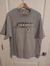Alstyle Green Bay Packers Super Bowl XLV Champions Gray T-shirt Men's Sz XL NFL