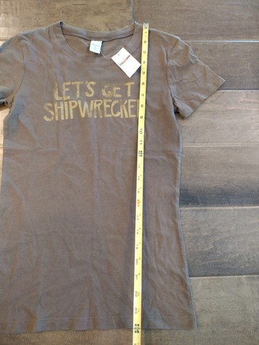 T-shirt HOLLISTER vintage Y2K slim marron Let's Get Shipwrecked Bettys neuf avec étiquette - M - Photo 11/13